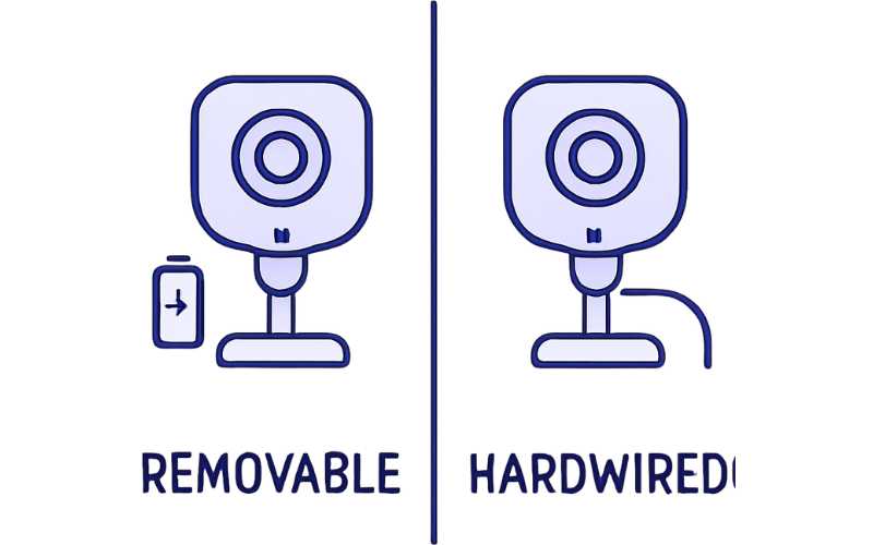 removable security camera versus a hardwired security camera